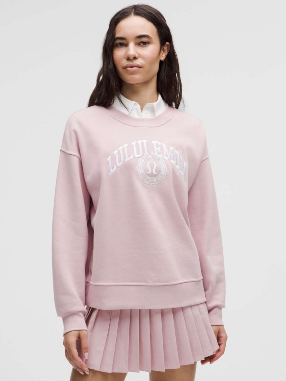 Lululemon Perfectly Oversized Crew Graphic Embroidered Logo Sweater